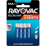 Ficha técnica e caractérísticas do produto Pilha Alcalina AAA Rayovac Leve 6 Pague 4