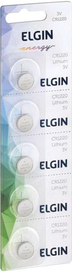 Ficha técnica e caractérísticas do produto Pilha Bateria Botao CR1220 3V Lithium CT.C/05 ELGIN