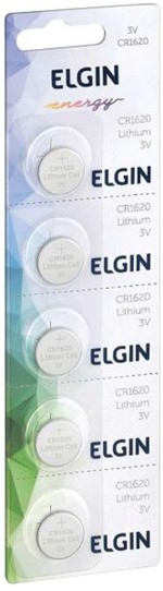Ficha técnica e caractérísticas do produto Pilha Bateria Botao CR1620 3V Lithium CT.C/05 ELGIN
