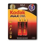Ficha técnica e caractérísticas do produto Pilha Kodak Alcalina Max Aa Embalagem com 2 Unidades