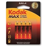 Ficha técnica e caractérísticas do produto Pilha Kodak Alcalina Max Aaa Embalagem com 4 Unidades