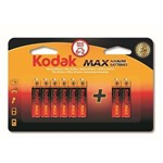 Ficha técnica e caractérísticas do produto Pilha Kodak Alcalina Max AAA Embalagem com 8 Unidades