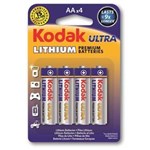 Ficha técnica e caractérísticas do produto Pilha Kodak de Litio Ultra AA Embalagem com 4 Unidades