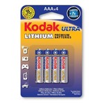 Ficha técnica e caractérísticas do produto Pilha Kodak de Litio Ultra Aaa Embalagem com 4 Unidades