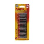 Ficha técnica e caractérísticas do produto Pilha Kodak Extra Heavy Duty Aa Comum Embalagem com 20.