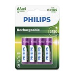 Ficha técnica e caractérísticas do produto Pilha Philips Recarregável Aa R6b4-a245/97 2450-mah - com 4 Unidades