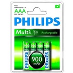 Ficha técnica e caractérísticas do produto Pilha Philips Recarregavel Aaa 1.2v 900mah Original com 4 - Represent