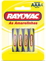Ficha técnica e caractérísticas do produto Pilha Rayovac Amarelinha Palito C/04