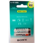 Ficha técnica e caractérísticas do produto Pilha Rec 2aaa Sony 900mah