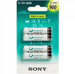Ficha técnica e caractérísticas do produto Pilha Recarregavel AAA 900mAh NiMh Cartela com 2 Pilhas Sony