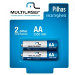 Ficha técnica e caractérísticas do produto Pilha Recarregavel Multilaser Aa com 2 Un - Cb053