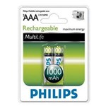 Ficha técnica e caractérísticas do produto Pilha Recarregavel Philips 1000Mah Aaa com 2