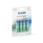 Ficha técnica e caractérísticas do produto Pilhas AA Alcalinas Blister com 4 Elgin