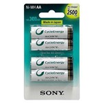 Ficha técnica e caractérísticas do produto Pilhas Recarregáveis Sony Nh-aa-b4gn C-4 2500mah Ni-mh Aa
