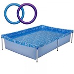 Piscina com Armação 1000 Litros 189 X 126 X 42 CM + 2 Flutuadores MOR