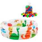 Piscina de Bolinhas Infantil Inflável Dinossauro 28L Criança com 50 Bolinhas - Intex