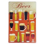 Ficha técnica e caractérísticas do produto Placa de Metal Decorativa Retrô Beer - Yaay