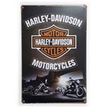 Ficha técnica e caractérísticas do produto Placa de Metal Harley-Davidson Motorcycles - 30 X 20 Cm - Yaay!