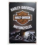 Ficha técnica e caractérísticas do produto Placa de Metal Harley-Davidson Motorcycles - 30 x 20 cm
