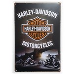 Ficha técnica e caractérísticas do produto Placa de Metal Harley Davidson Motorcycles 30 X 20cm. - Yaay