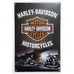 Ficha técnica e caractérísticas do produto Placa de Metal Harley Davidson Motorcycles 30 X 20cm.