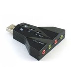 Ficha técnica e caractérísticas do produto Placa de Som USB 7.1 Dupla Ideal para Virtual DJ para 2 Fones e 2 Microfones