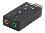 Ficha técnica e caractérísticas do produto Placa de Som USB Adaptador Áudio 7.1 com P2 Pc Notebook - King