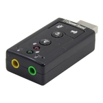 Ficha técnica e caractérísticas do produto Placa De Som USB Adaptador Áudio 7.1 com P2 Pc Notebook