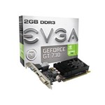 Ficha técnica e caractérísticas do produto Placa de Vídeo Geforce EVGA GT730 2GB DDR3 128bit PCI Express - 02G-P3-2732-KR