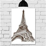 Placa Decorativa MDF 30x40 Cm Torre Eiffel Paris