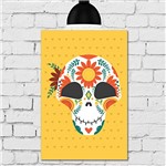 Ficha técnica e caractérísticas do produto Placa Decorativa MDF Caveira Mexicana com Flor 30x40
