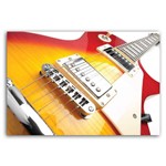 Placa Decorativa MDF Música Guitarra Vermelha Amarela 30x40