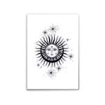 Placa Decorativa Sol e Lua Preto e Branco 20x29cm
