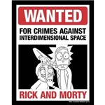 Placa Decorativa WANTED - Rick & Morty