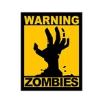 Placa Decorativa - Warning Zombies - Legião Nerd
