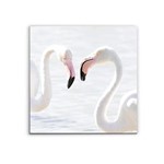 Ficha técnica e caractérísticas do produto Placa Flamingos Branco 41x41cm - Estúdio 87