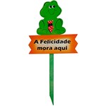 Ficha técnica e caractérísticas do produto Placa Madeira Decorativa Mini para Jardim West Garden Frase - a Felicidade Mora Aqui