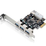 Ficha técnica e caractérísticas do produto Placa PCI Express USB 3.0 com 3 Portas Frontais + 1 Porta Traseira Multilaser