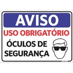Ficha técnica e caractérísticas do produto Placa Sinalização Aviso - Obrigatório Óculos De Segurança