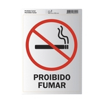 Ficha técnica e caractérísticas do produto Placa Sinalização Proibido Fumar