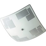 Plafon 31508 Quadrado (37x37x8cm) Alumínio/Vidro Cromado Vidro Geométrico - Pantoja&Carmona