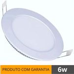 Ficha técnica e caractérísticas do produto Plafon 6W Luminária Embutir LED Painel REDONDO Slim Branco Frio 6500K - BRIWAX