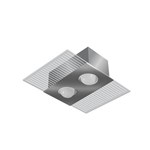 Ficha técnica e caractérísticas do produto Plafon 2 Lâmpadas Espelhado Metal e Plástico Mônaco Tualux