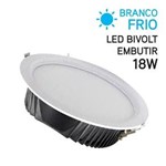 Ficha técnica e caractérísticas do produto Plafon LED Embutir Redondo 18W Bivolt Branco Frio
