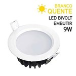 Ficha técnica e caractérísticas do produto Plafon LED Embutir Redondo 9W Bivolt Branco Quente