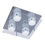 Ficha técnica e caractérísticas do produto Plafon LED Sobrepor 10W de Cristal Glacial 4 Lâmpadas Bronzearte 220V 6400K Luz Branca