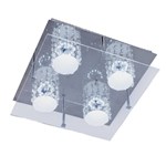 Ficha técnica e caractérísticas do produto Plafon LED Sobrepor 10W de Cristal Glacial 4 Lâmpadas Bronzearte 127V 6400K Luz Branca