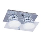 Ficha técnica e caractérísticas do produto Plafon LED Sobrepor 10W de Cristal Glacial 2 Lâmpadas Bronzearte 220V 6400K Luz Branca