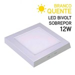 Ficha técnica e caractérísticas do produto Plafon LED Sobrepor Quadrado 12W Bivolt Branco Quente 14cm - Global