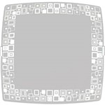 Plafon Mosaico Quadrado Médio 28x28cm Metal/Vidro Branco - Attena